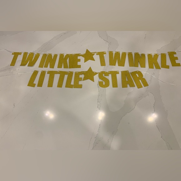 Twinkle Twinkle Little Star baby shower/birthday cake topper & banner - Picture 5 of 6